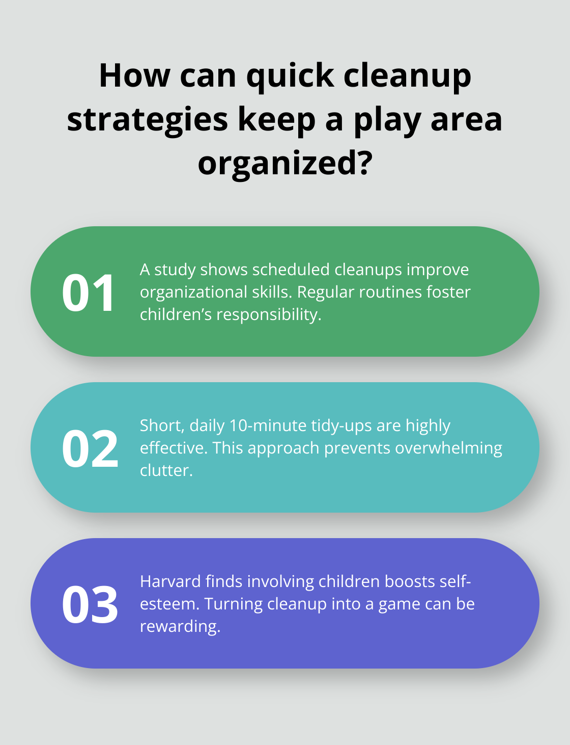 Fact - How can quick cleanup strategies keep a play area organized?