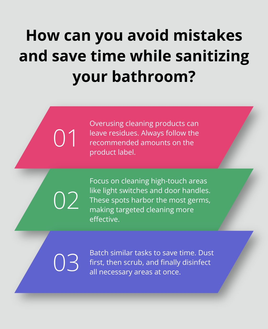 Fact - How can you avoid mistakes and save time while sanitizing your bathroom?